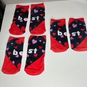 Living Royal Set of 3 Adult 6-12 Best Heart Photo Ankle Socks - New